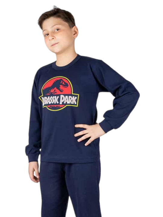 Nina Club Set Top & Bottom Kids Winter Cotton Pyjamas Navy Blue