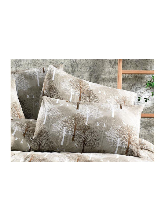 Dimcol Forest Σετ Σεντόνια Υπέρδιπλα 220x240εκ. 311 Beige (4τμχ)