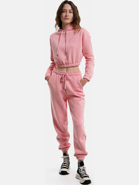 Talie înaltă Pantaloni de Trening cu elastic Roz