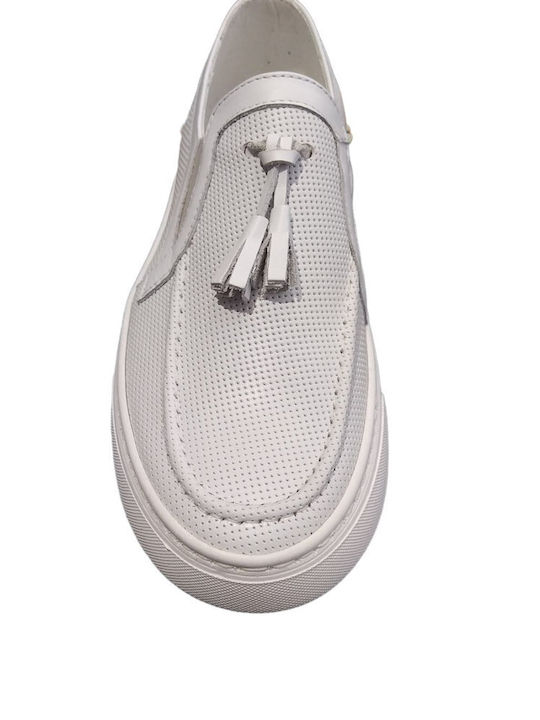 Northway Men's Leather Loafers White 920