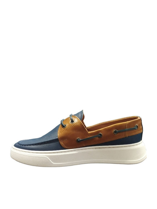 Leder Herren Mokassins in Blau Farbe