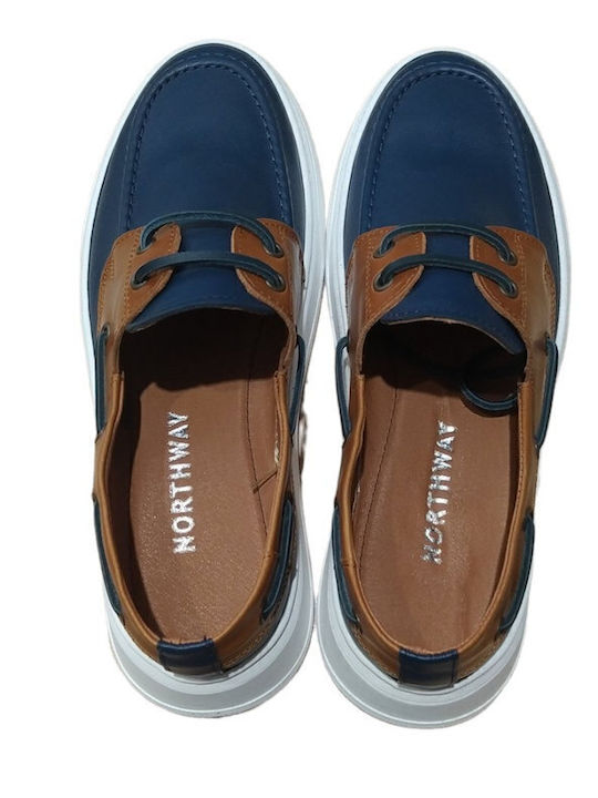 Leder Herren Mokassins in Blau Farbe