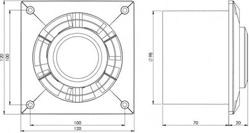 Europlast Wall-mounted Ventilator Bathroom 100mm White