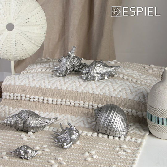 Espiel Διακοσμητικό Κοχύλι Πολυρητίνης Ασημί 11.5x9x6.5cm