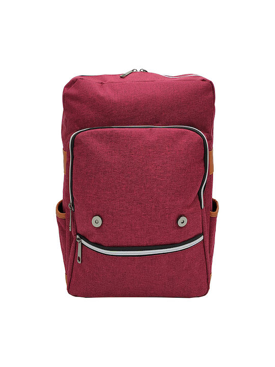 Gift-Me Fabric Backpack with USB Port Red