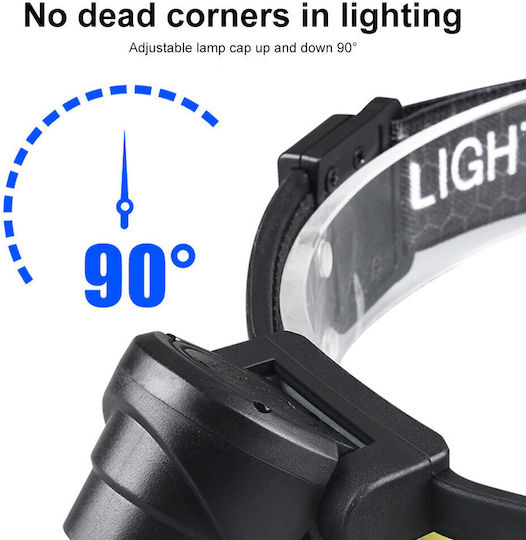 Rechargeable Headlamp LED IPX4 with Maximum Brightness 700lm Black