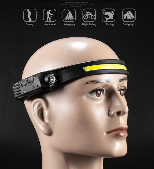 Ideahellas Rechargeable Headlamp LED IPX4 with Maximum Brightness 350lm Black
