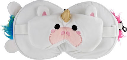 Puckator Velvet Travel Pillow Travel Set Mask and Pillow for Kids 28x14x8cm White