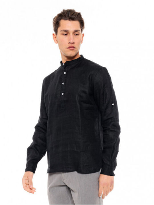 Smart & Co Men's Shirt Linen Black