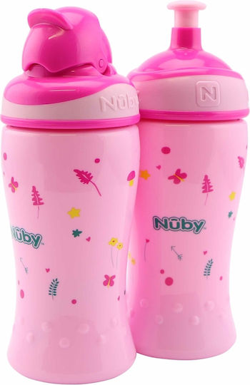 Nuby Cănițe pentru copii din Plastic Roz 2buc 360ml
