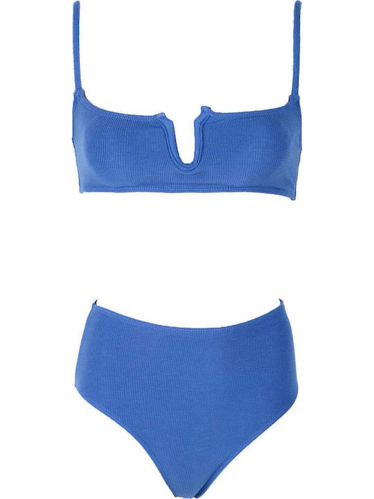 Gigi Bikini Set Sports Bra & Brazil High Waist Blue