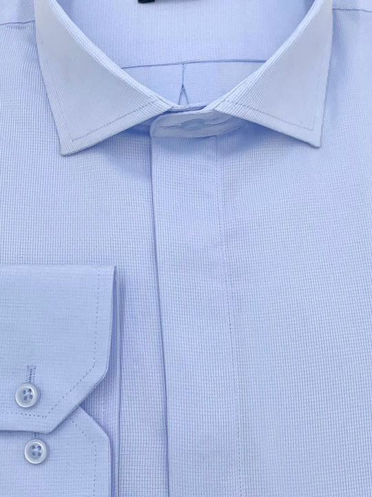 Langärmlig Hemd Polka Dot Hellblau