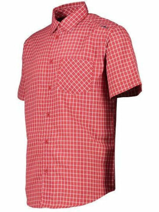 CMP Men's Shirt Short Sleeve Checked Pink