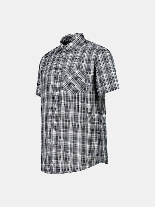 CMP Men's Shirt Short Sleeve Checked Gray