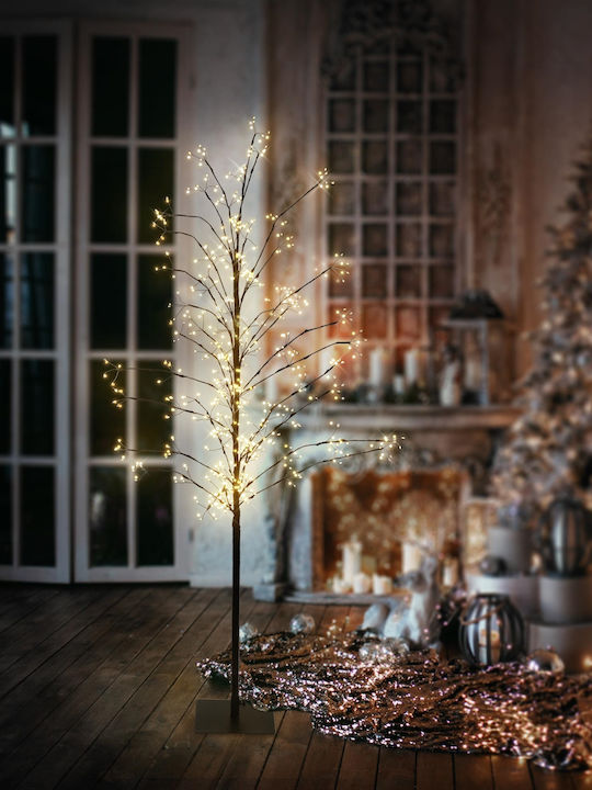 Beleuchtet Weihnachtsdekoration Baum Natürliches Erscheinungsbild 150cm Für den Außenbereich Elektrisch Weiß