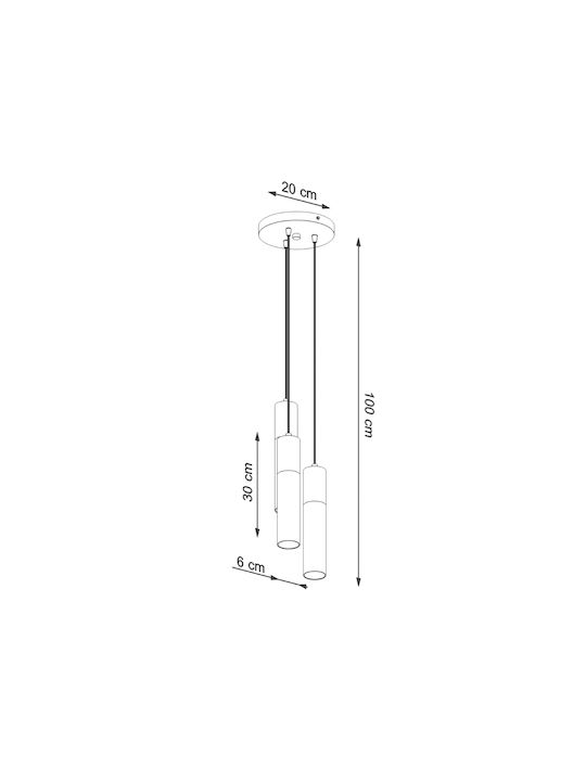 Sollux Pablo 3P Pendant Light Three-Light for Socket GU10 White