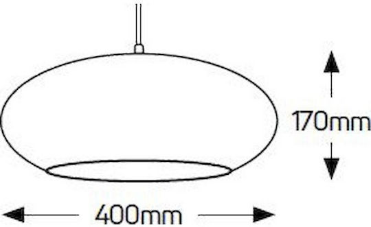 Geyer Paper Κρεμαστό Φωτιστικό Καφέ 40x17εκ.
