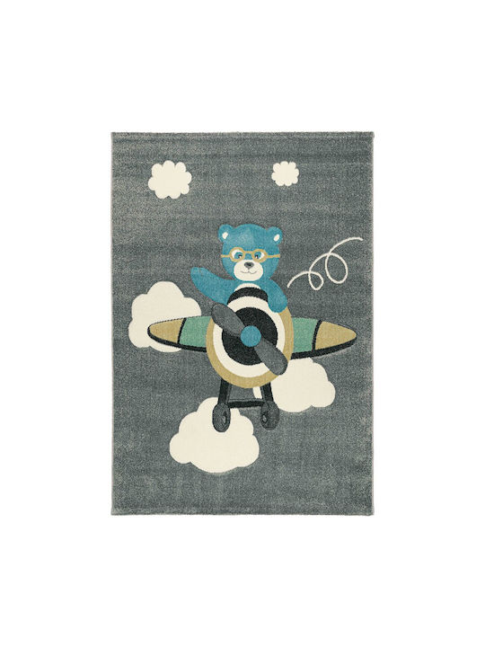 Koulis Carpets 8340A Kinder Teppich Gray Rund mit Durchmesser 133cm