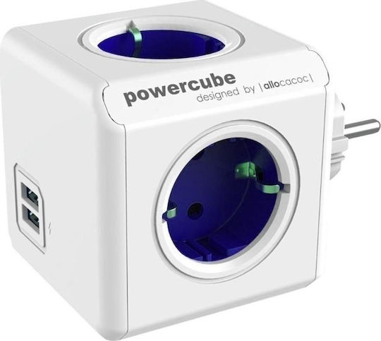 Allocacoc PowerCube 4 Positionen mit 2 USB-A