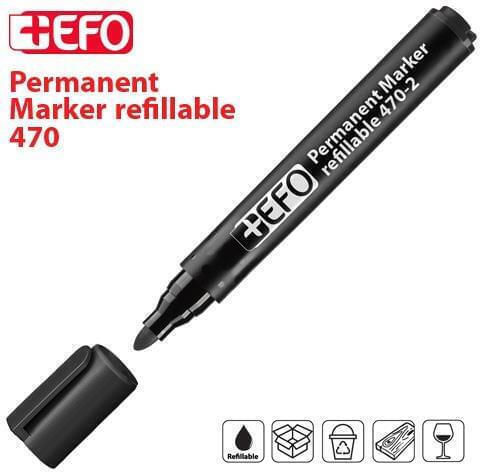 +Efo 470-2 F Permanent Marker 3mm Black