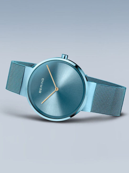Bering Time Ceas Barbati 46mm Baterie cu Brățară din Metal Albastră