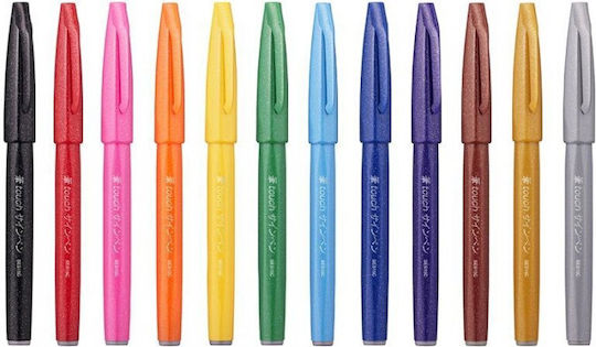 Pentel Brush Sign Pen Marker 1mm Yellow
