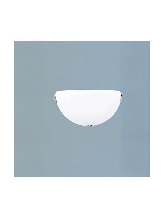 Eurolamp Paros Κλασικό Φωτιστικό Τοίχου με Ντουί E27 σε Λευκό Χρώμα Πλάτους 30cm