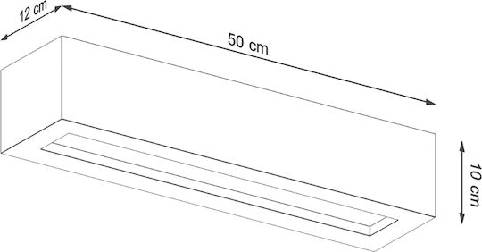 Sollux Vega Lamp Wall Gray 50x18x18cm