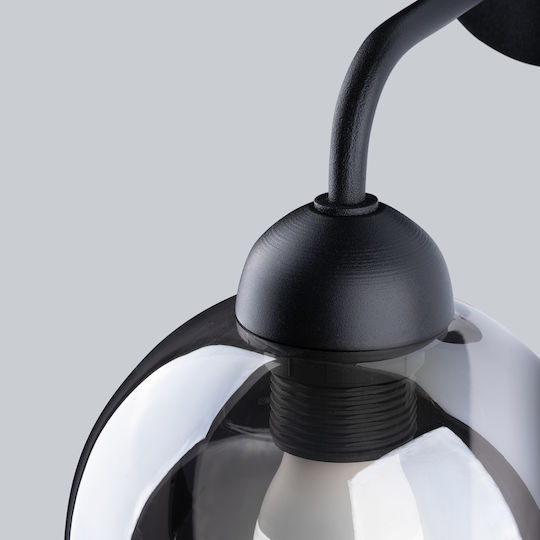 Sollux Alino Modern Lamp Wall with Socket E27 Black 15x17x20cm
