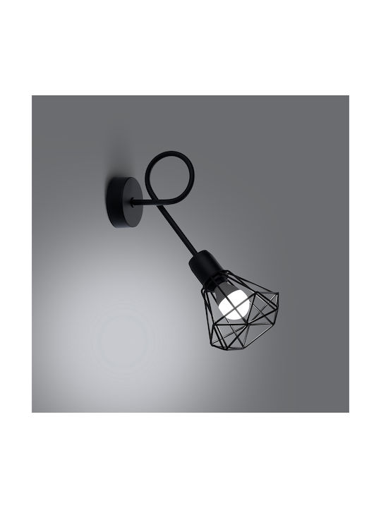 Sollux Artemis Modern Lamp Wall with Socket E14 Black 25x14x14cm