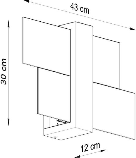 Sollux Feniks 1 Leuchte Wand Braun 43x12x30cm