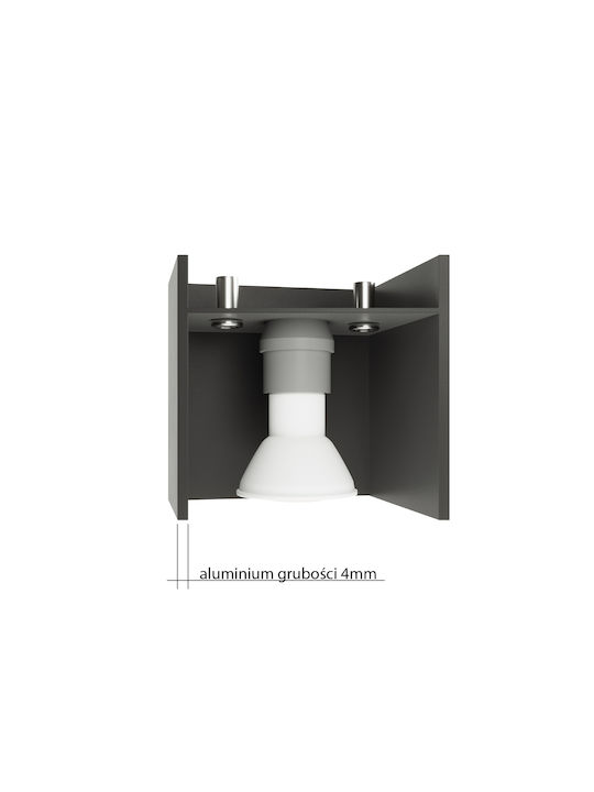 Sollux Quad Maxi Modern Lamp Wall with Socket G9 Gray 31x14x14cm