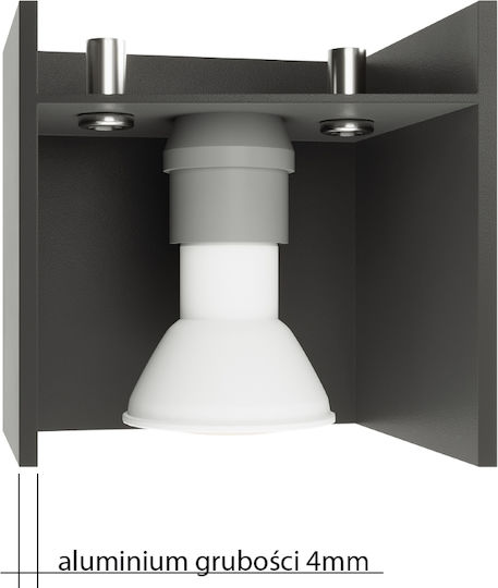 Sollux Quad Maxi Modern Lamp Wall with Socket G9 Gray 31x14x14cm