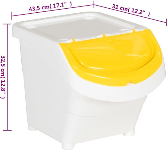 vidaXL Πλαστικός Κάδος Ανακύκλωσης 78lt Λευκός