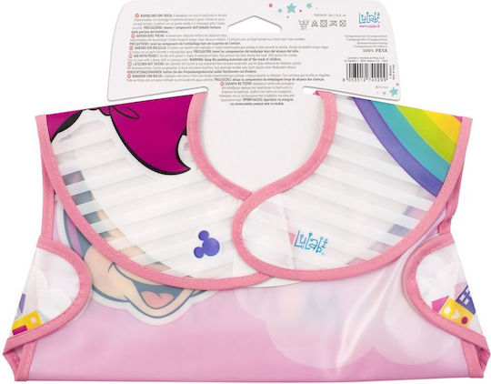 Lulabi Impermeabila Bavetă Plastic cu autocolant & Buzunar Roz