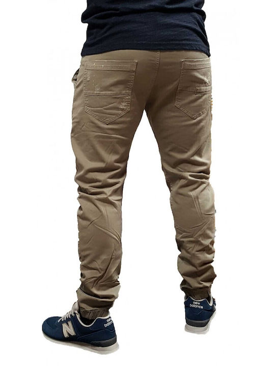 Trousers Cargo Elastic in Slim Fit Khaki
