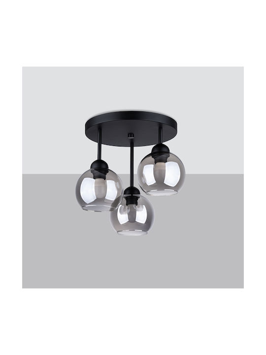 Sollux Ceiling Mount Light 47cm Black with Socket E27