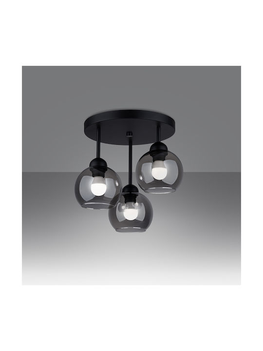 Sollux Ceiling Mount Light 47cm Black with Socket E27