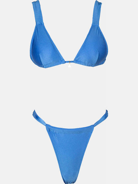 Gigi Bikini-Set Dreieck & Zeichenfolge Blau