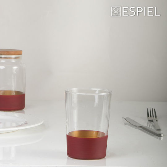 Espiel Espiel General Use Glass Jar with Lid Red Gold 890ml