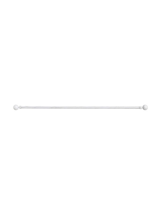 Extendable Metallic Curtain Pole L-N Basic Single Φ19mm 120-210cm White / Gold