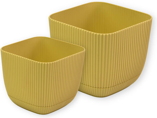 Viosarp Coral Plastic Flower Pot Beige 15x15x13cm