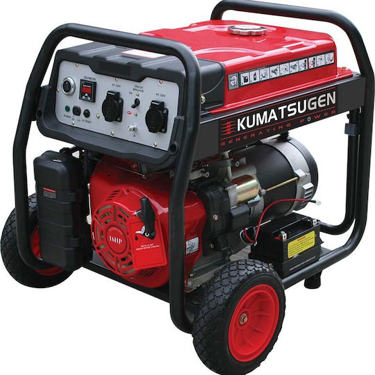 Kumatsugen GB10000MP Generators Benzin mit Kickstart, Rädern und maximaler Leistung 10kVA