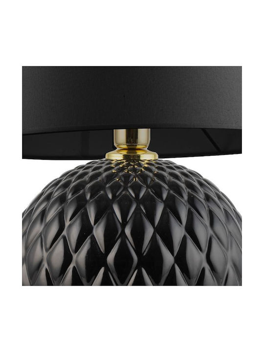 TK Lighting Santana Glass Table Lamp for Socket E27 with Beige Shade and Base