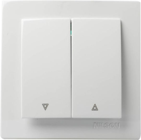 Geyer Nilson Recessed Electrical Rolling Shutters Wall Switch with Frame Basic White