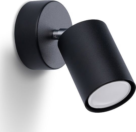 Sollux Single Spot with Socket GU10 in Black Color