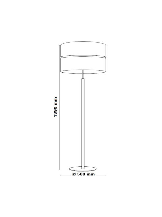 TK Lighting Eco Vintage Floor Lamp H139xW50cm. with Socket for Bulb E27 Beige