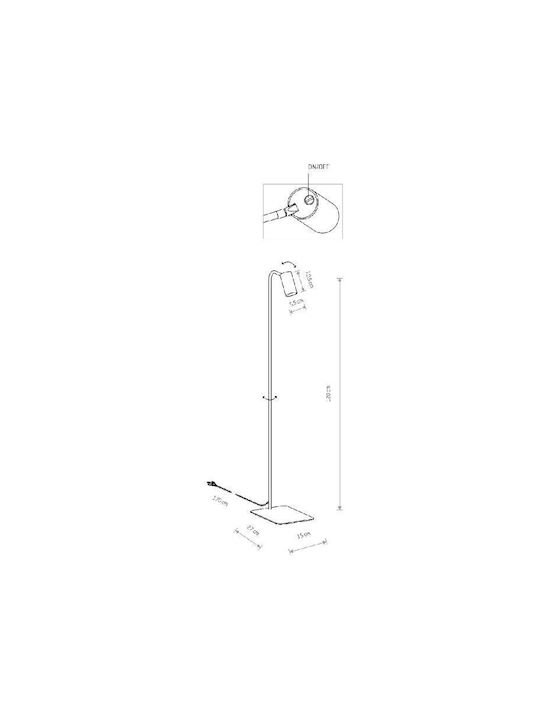 Nowodvorski Mono Floor Lamp H120xW15cm. with Socket for Bulb GU10 Black