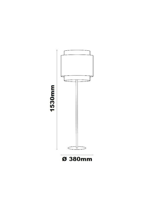 TK Lighting Boho Vintage Φωτιστικό Δαπέδου Υ153εκ. Μαύρο