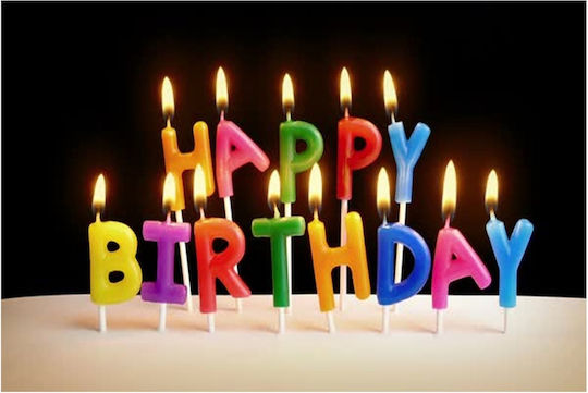 Κεράκι Γενεθλίων Happy Birthday σε Χρυσό Χρώμα 17-47